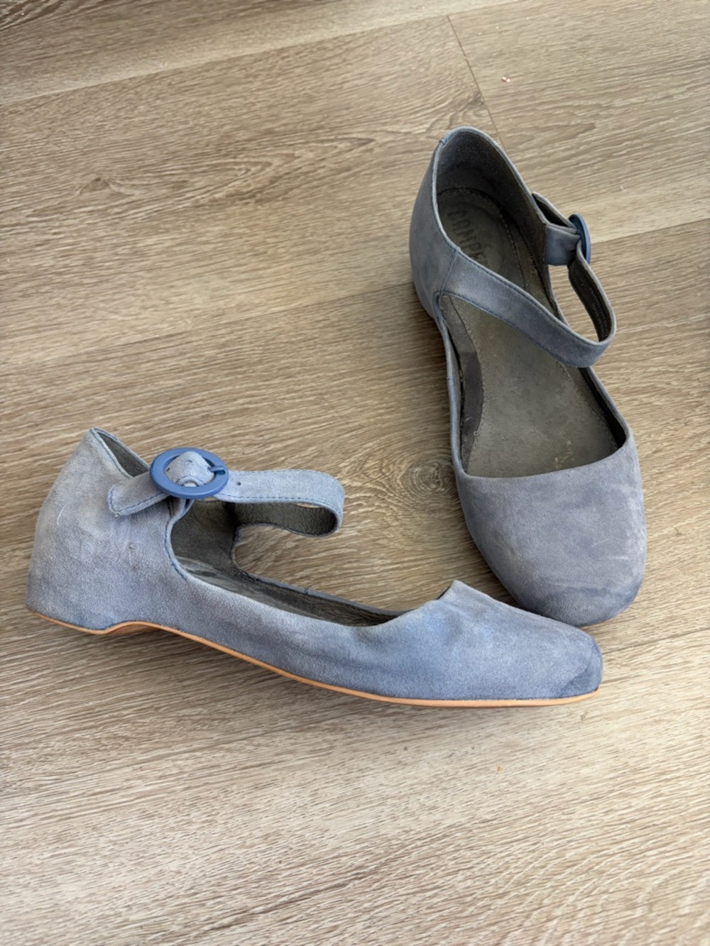 Camper Women’s Blue Suede Mary Jane Flats